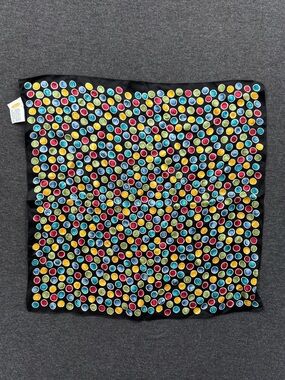 Talbots Vintage 100% Silk Multicolored Dots Patterned Scarf
